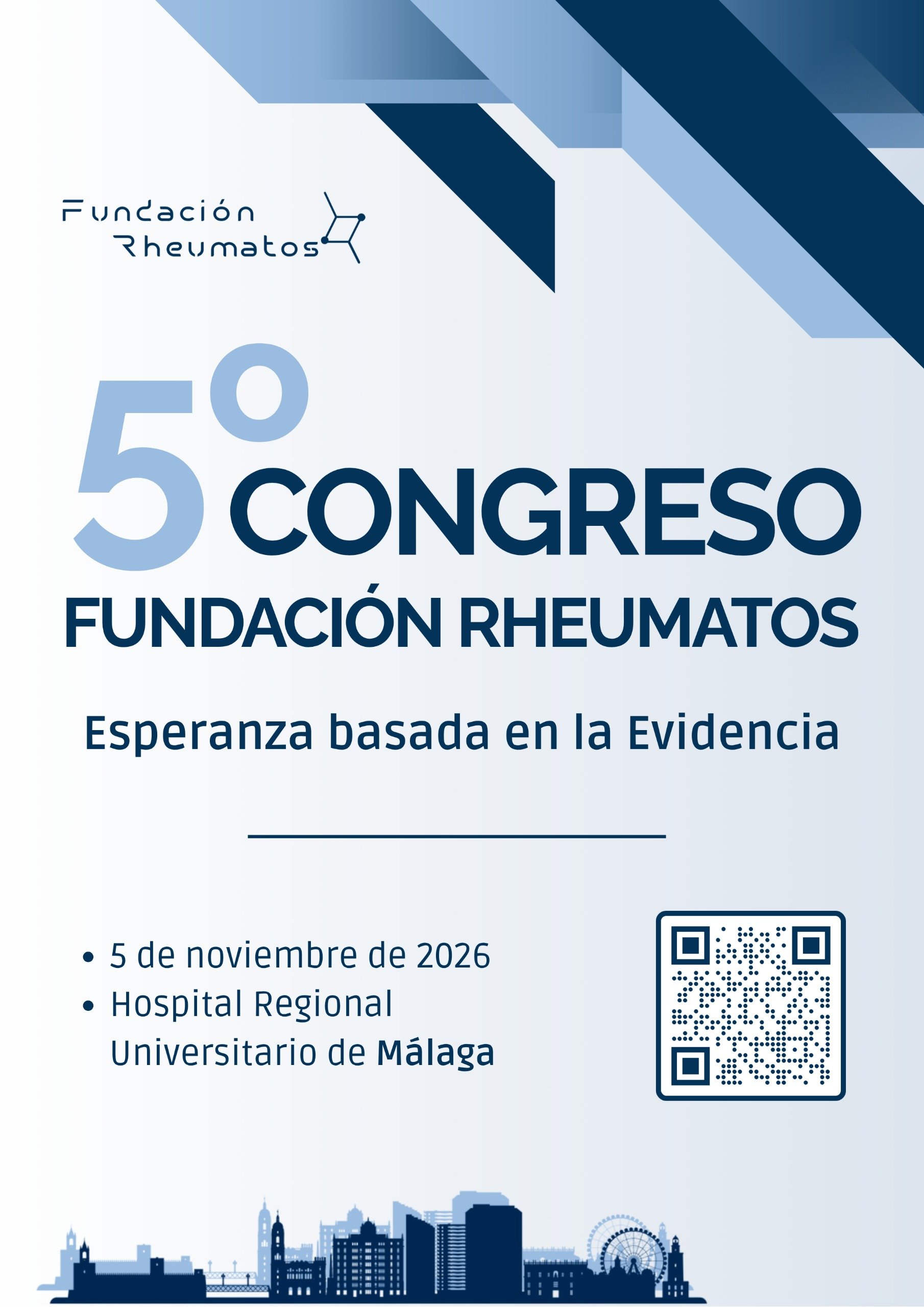 Cartel del V Congreso Fundación Rheumatos: «Esperanza basada en la Evidencia», 5 de noviembre de 2026, Hospital Regional Universitario de Málaga